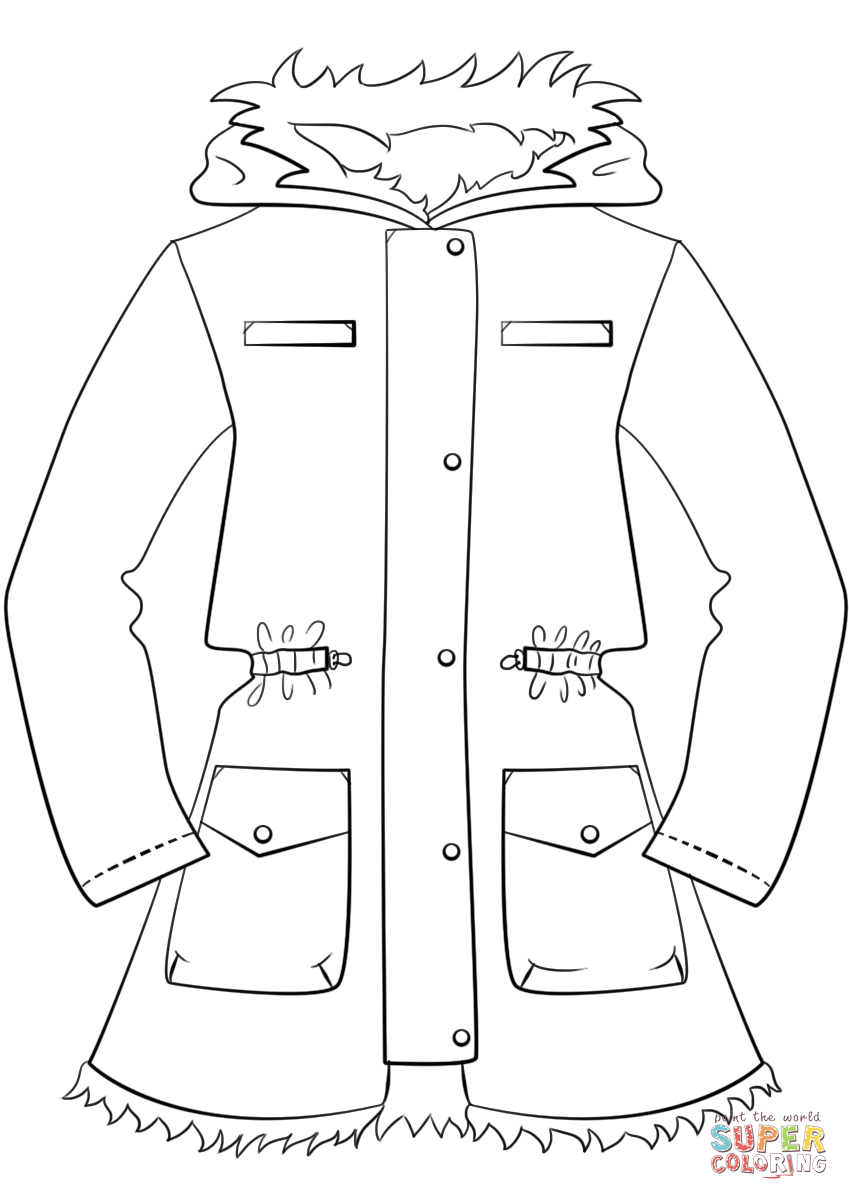 Winter jacket coloring page free printable coloring pages