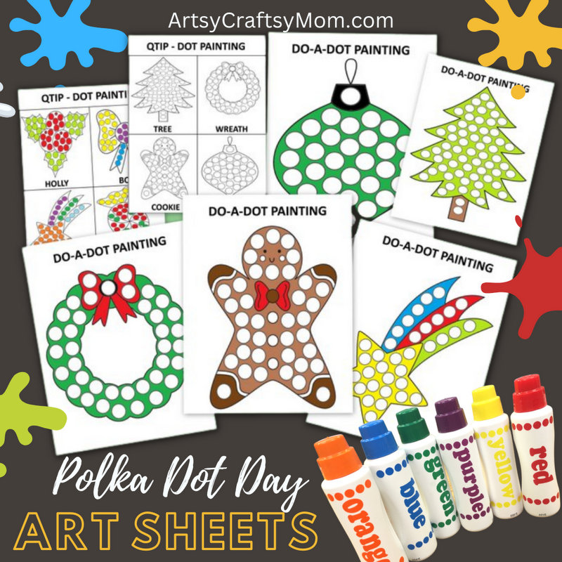 Winter dot painting coloring pages