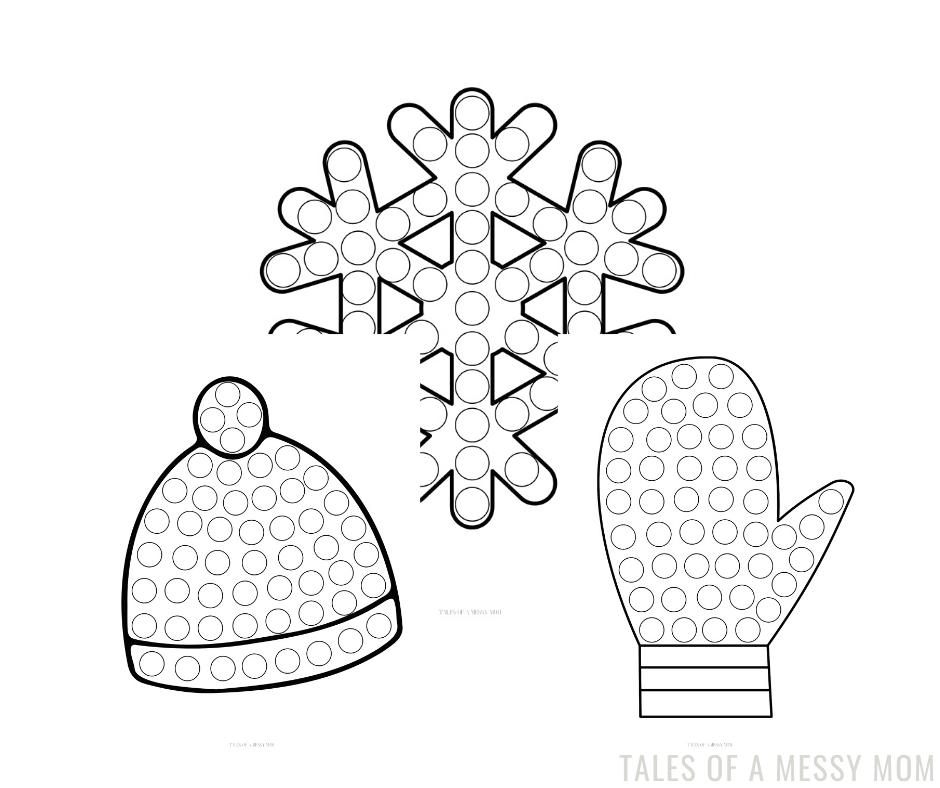 Free winter theme dot marker printables
