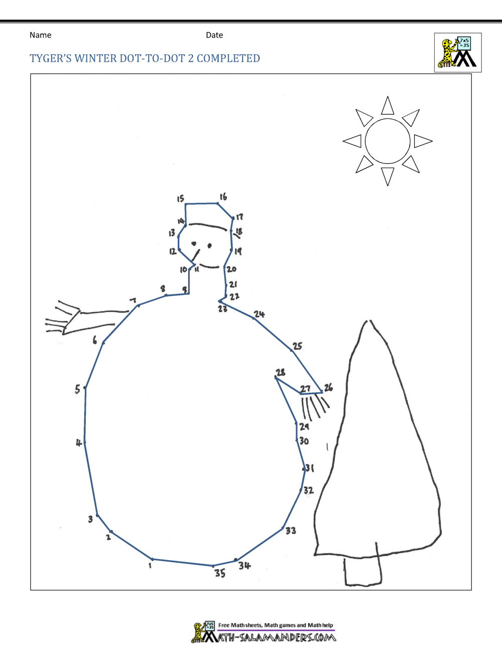 Winter dot to dot