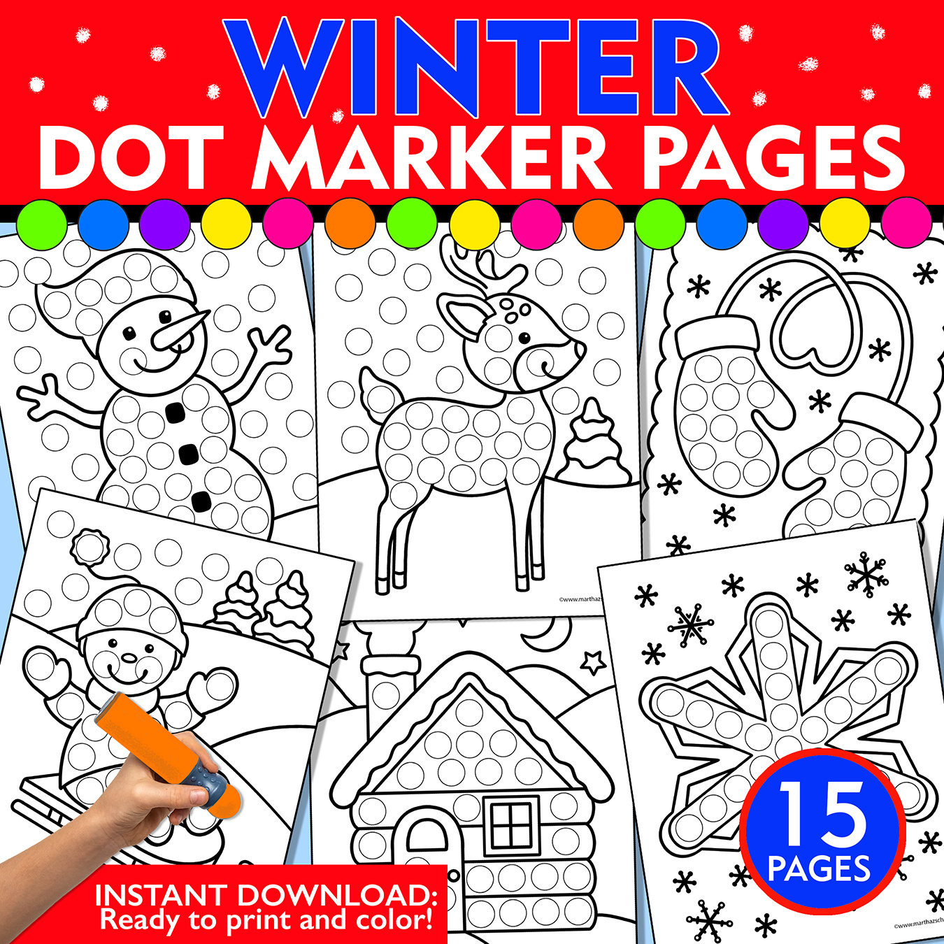 Winter dot marker printable winter do a dot activity dot marker fine motor printable winter coloring pages winter dot marker sheets