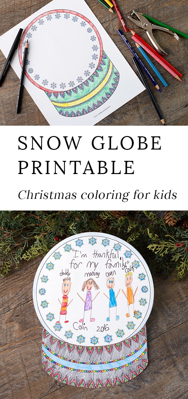 The prettiest snow globe coloring page for kids