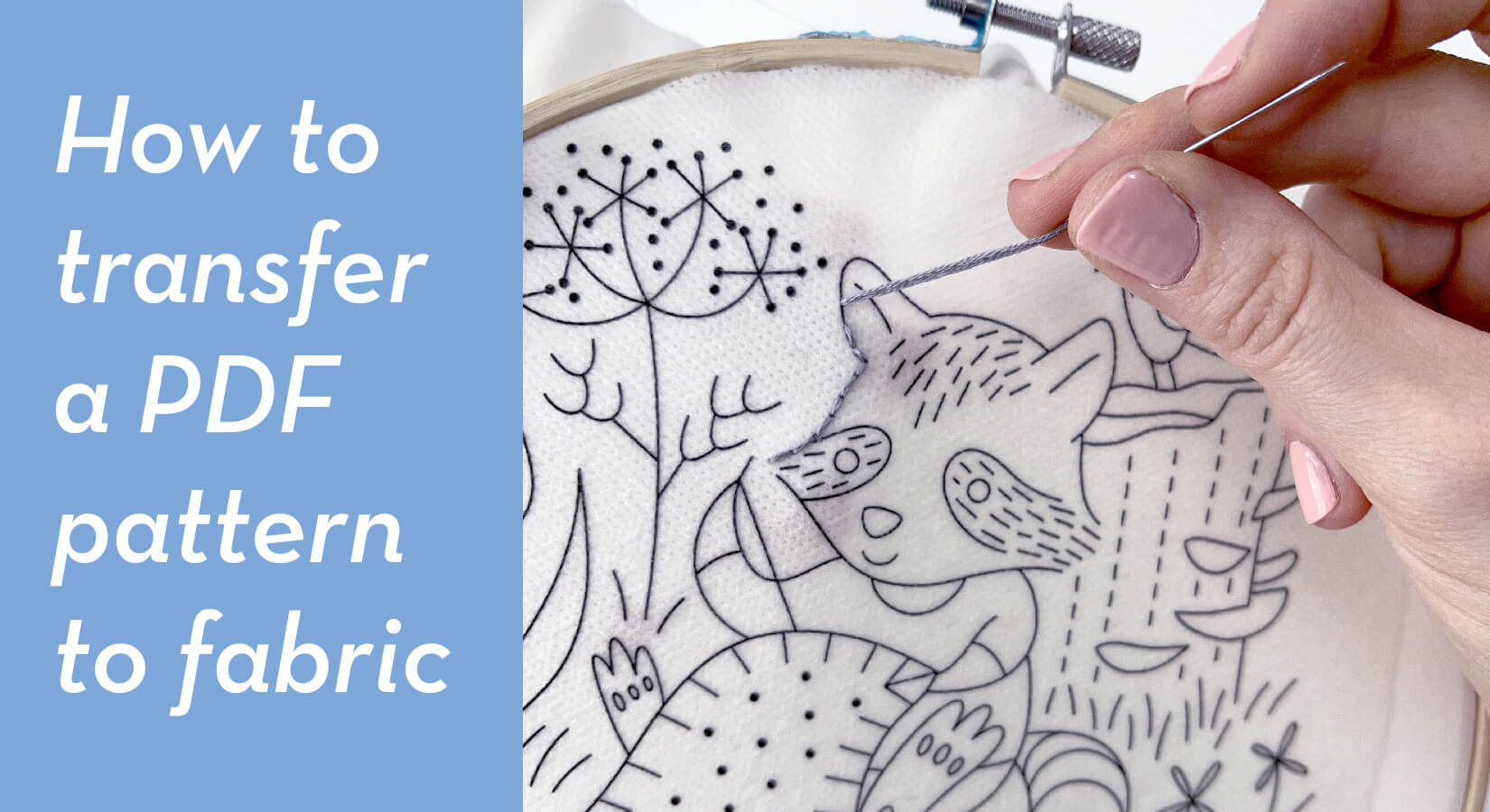 How do i transfer a printable pdf embroidery pattern
