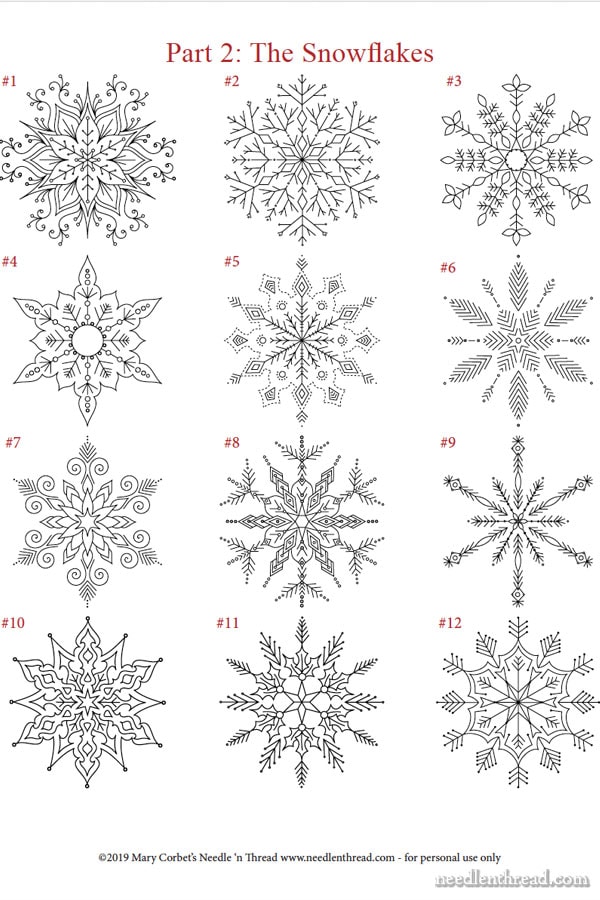 Snowflakes winter designs for hand embroidery â available now â