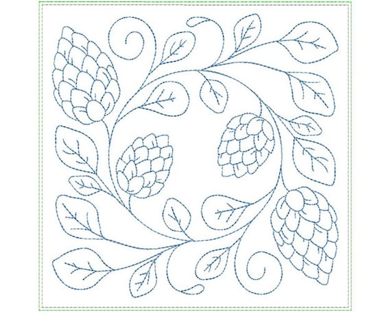 Circle of life winter quilt block machine embroidery design pine cone circle embroidery pattern pinecone winter quilt block embroidery