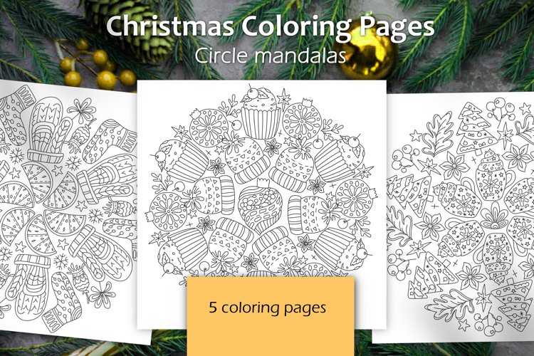 Christmas coloring pages winter mandalas new year pdf