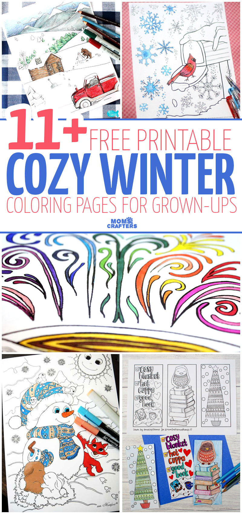 Free printable winter coloring pages for adults moms and crafters