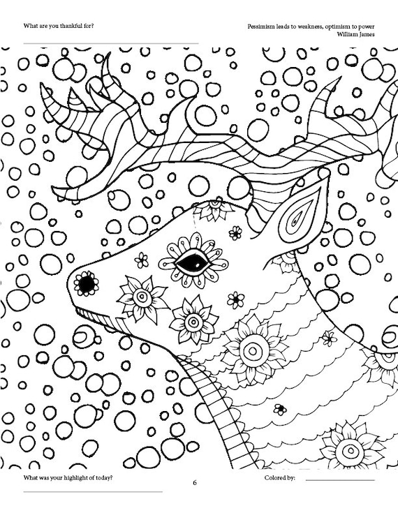 Winter holiday adult coloring book digital download pdf file quote coloring pages coloring for all ages coloring therapy