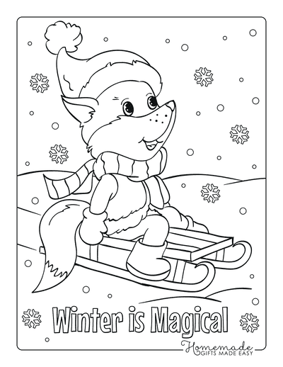 Free printable winter coloring pages for kids adults