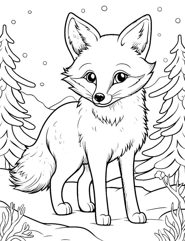 Free fox coloring pages for kids printables fox coloring page coloring pages winter owl coloring pages