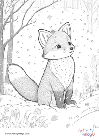 Winter fox louring page