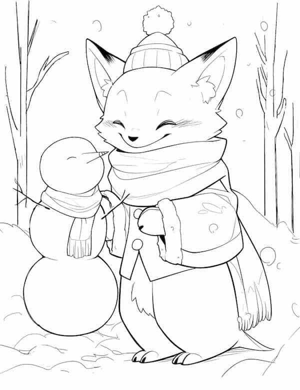 Creative fox coloring pages for kids and adults