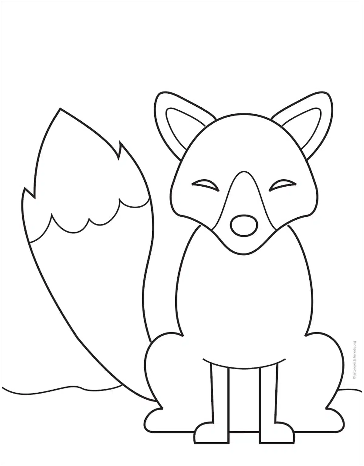 Easy how to draw an arctic fox tutorial arctic fox coloring page