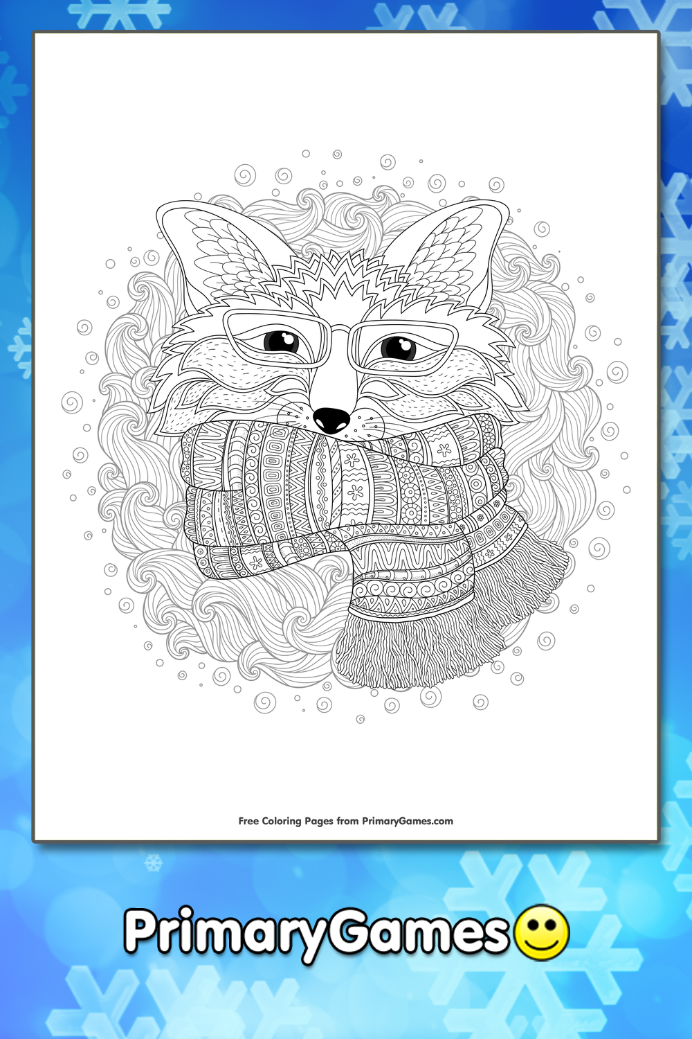 Winter fox coloring page â free printable pdf from
