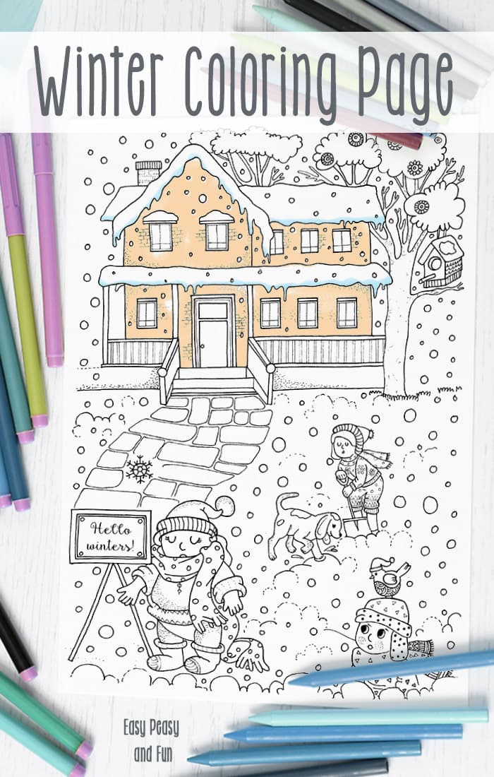Free winter coloring page