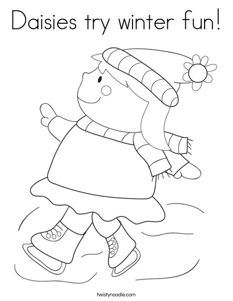 Daisies try winter fun coloring page