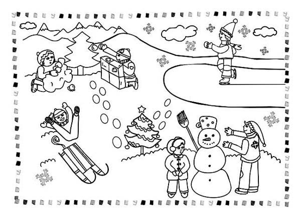 All kind winter season outdoor activities coloring page color luna coloring pages winter coloring pages snowmen activities
