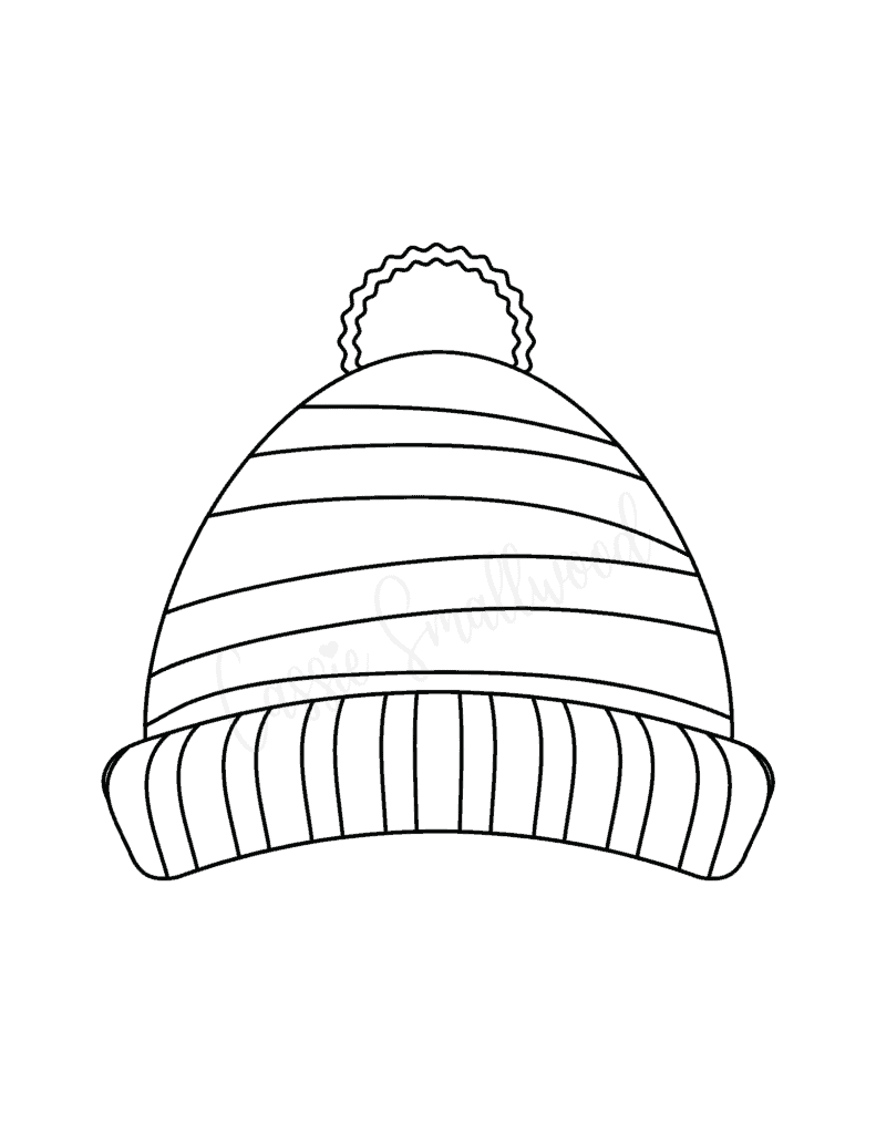 Cute winter hat templates and coloring pages