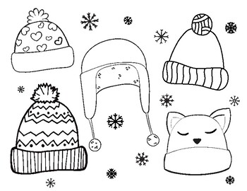 Winter hats coloring sheets by art with ms lindsey tpt