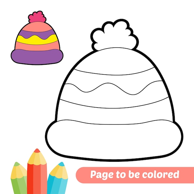 Premium vector coloring book for kids winter hat vector