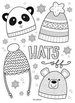 Winter hats coloring page by mrs arnolds art room tpt