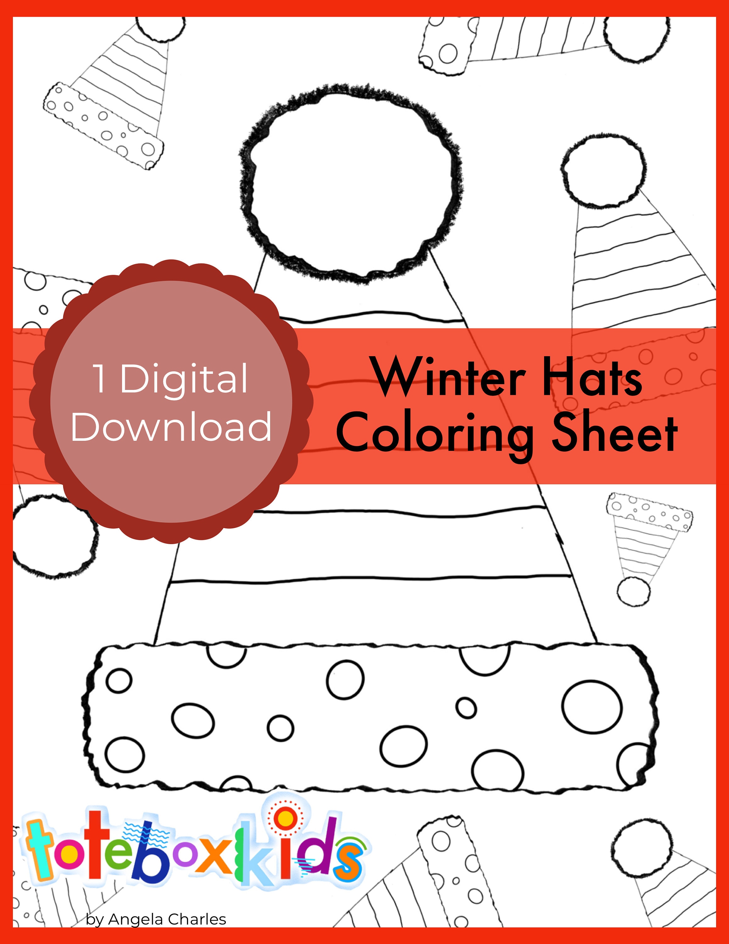 Winter hat coloring sheet