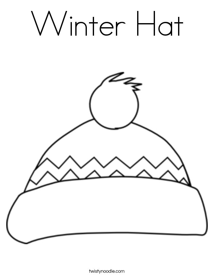 Winter hat coloring page twisty noodle coloring pages winter winter hats coloring pages
