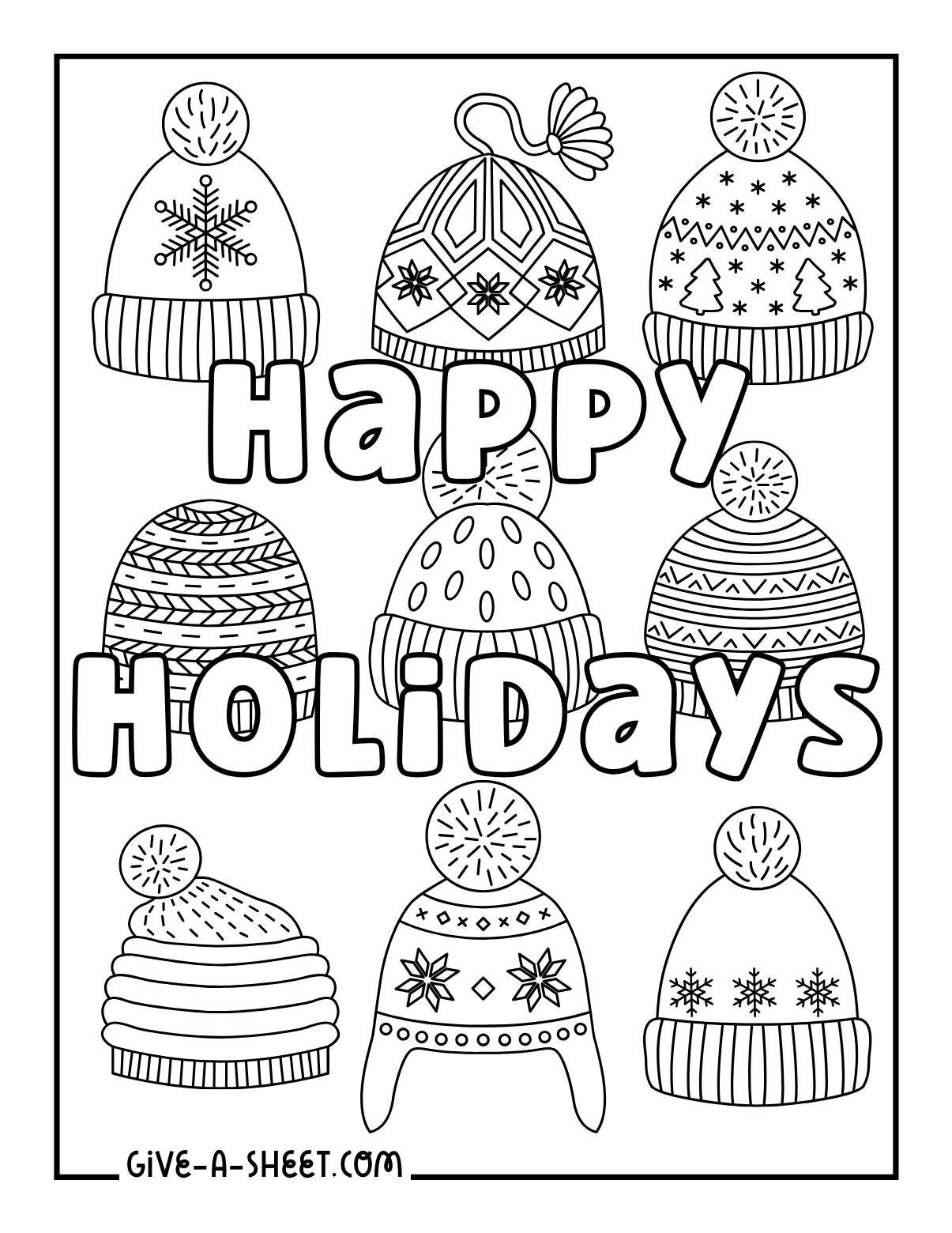 Winter hat coloring pages free pdf printables cute winter hats coloring pages stylish winter hats