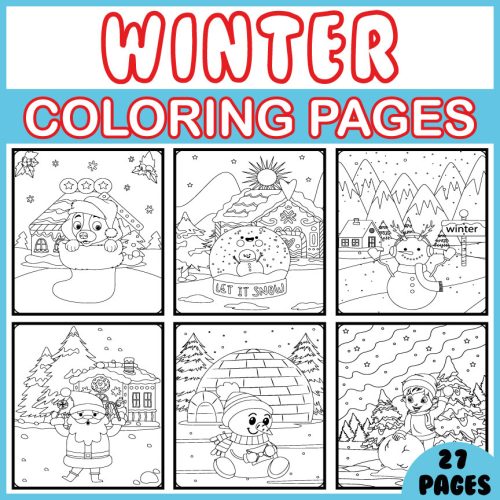 Winter coloring pages printable sheets winter coloring book pages v made by teachers