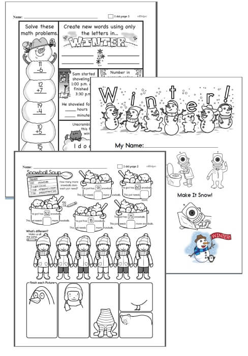Winter hidden picture puzzles