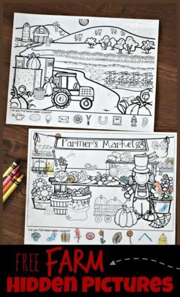 Ð free farm hidden pictures printable worksheets for kids