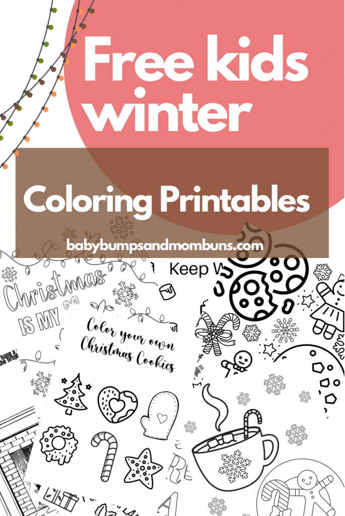 Free kids coloring page printables for the winter