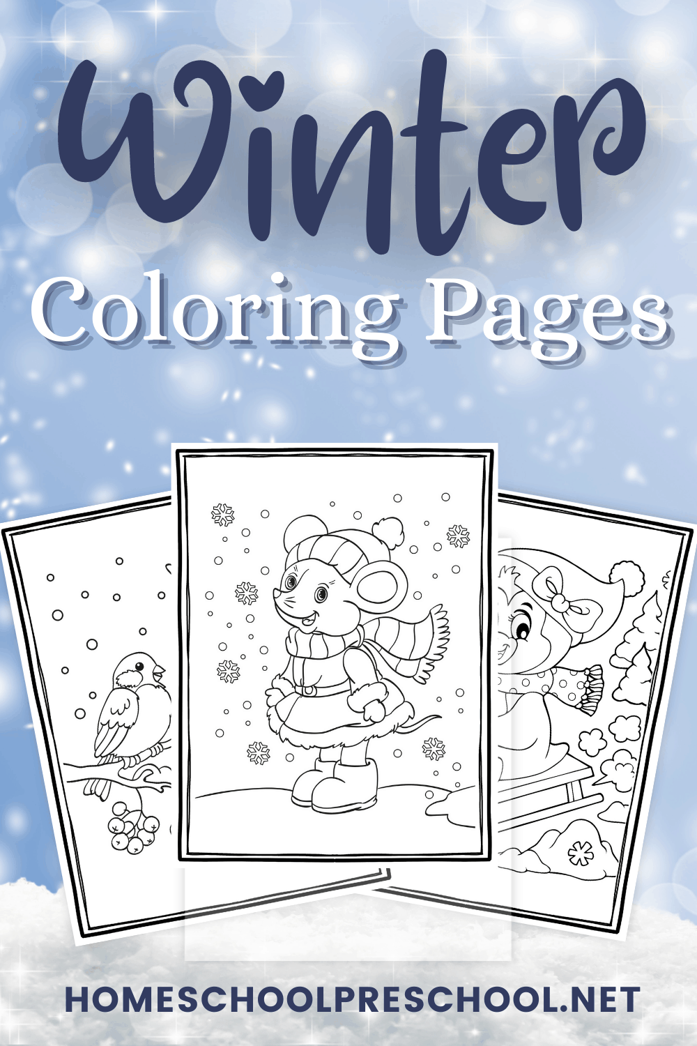 Free printable winter coloring pages for preschool