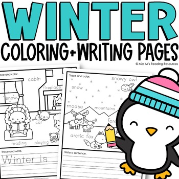 Winter coloring pages winter activities and writing activities tpt
