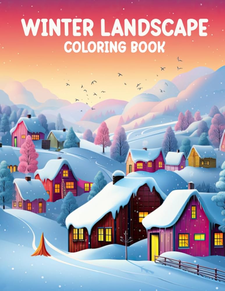 Winter landscape coloring book by zacarias m ignacio