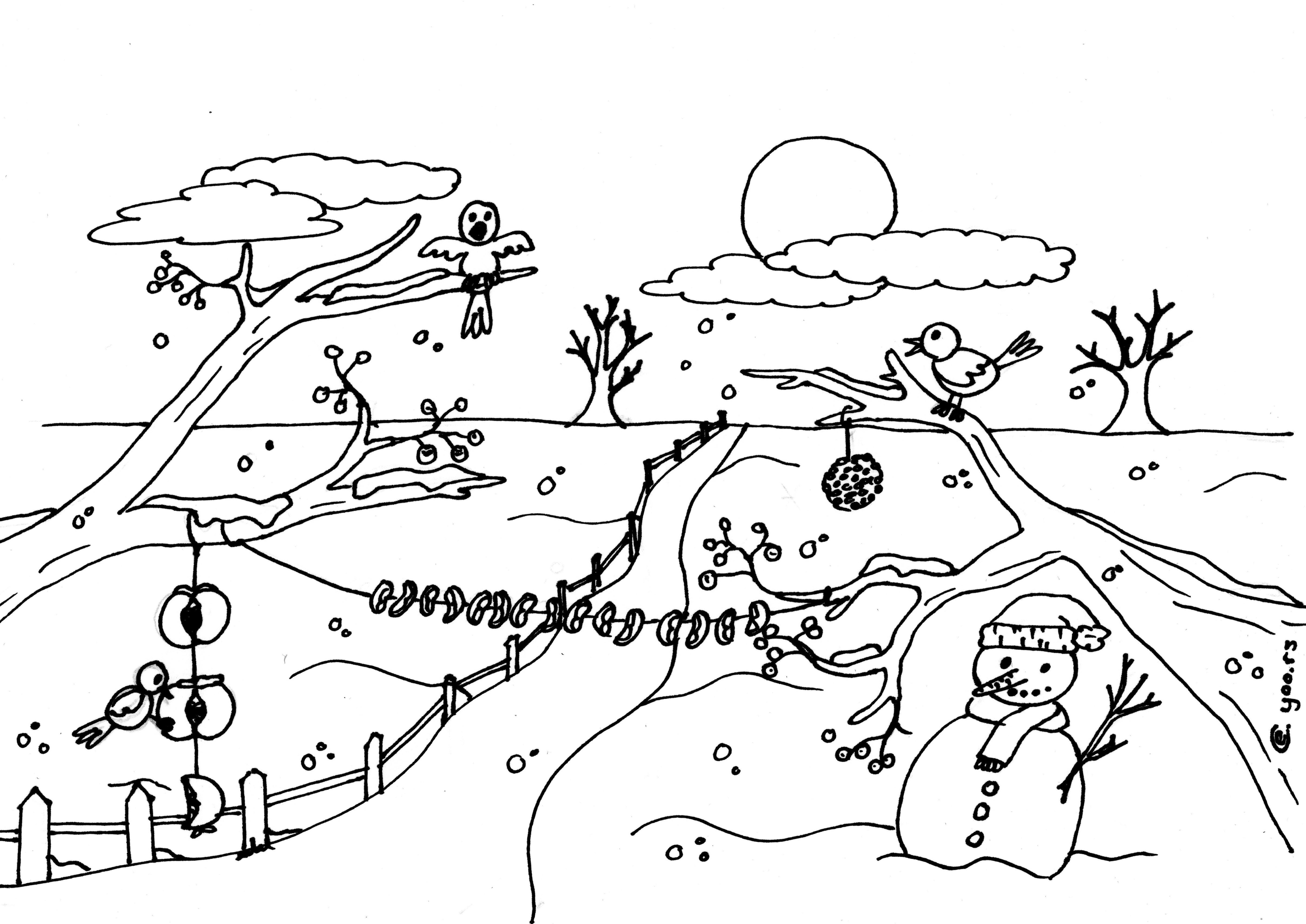 Winter coloring page