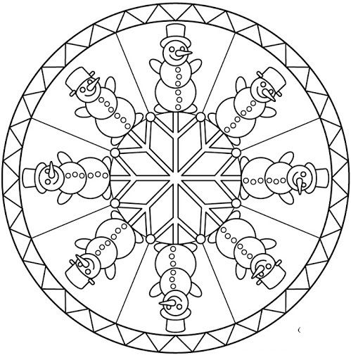 Winter mandala coloring pages for kids crafts and worksheets for preschooltoddler and kindergâ mandala coloring pages coloring pages christmas coloring pages