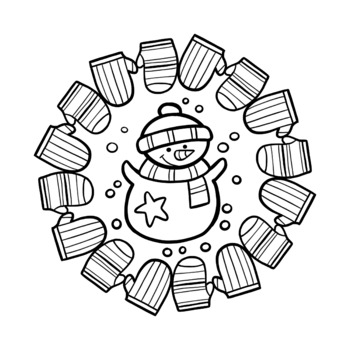 Christmas winter mandala coloring pages