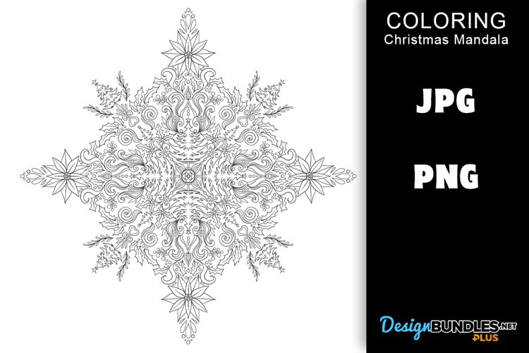 Christmas mandala coloring page