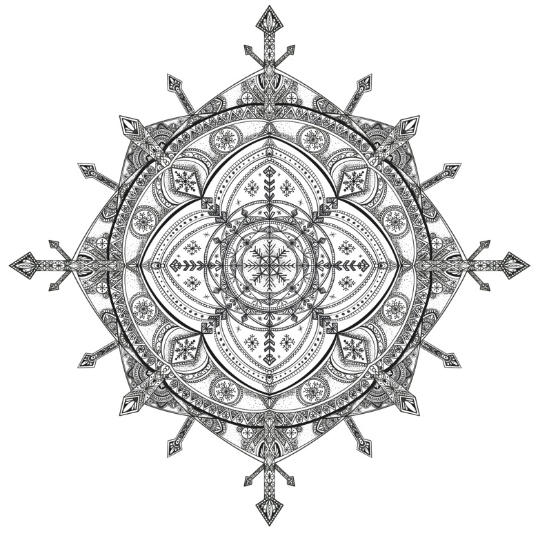 Winter mandala coloring page