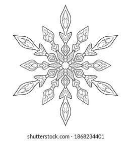 Hakuun winter mandala like snowflake frozen patterns liittyvã vektorikuva rojaltivapaa