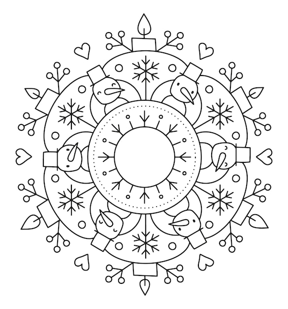 Premium vector winter mandala vector illustration