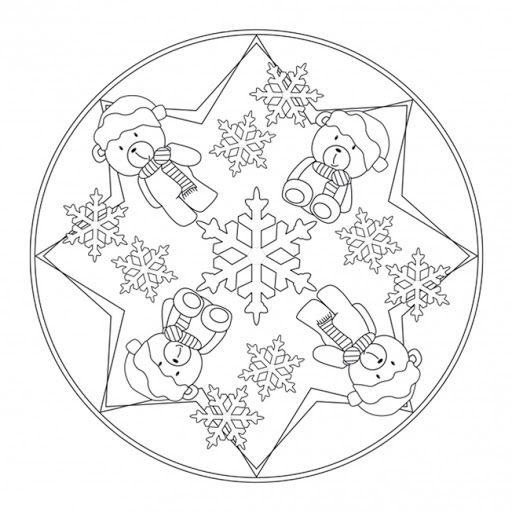 Winter mandala coloring page crafts and worksheets for preschooltoddler and kindergarten