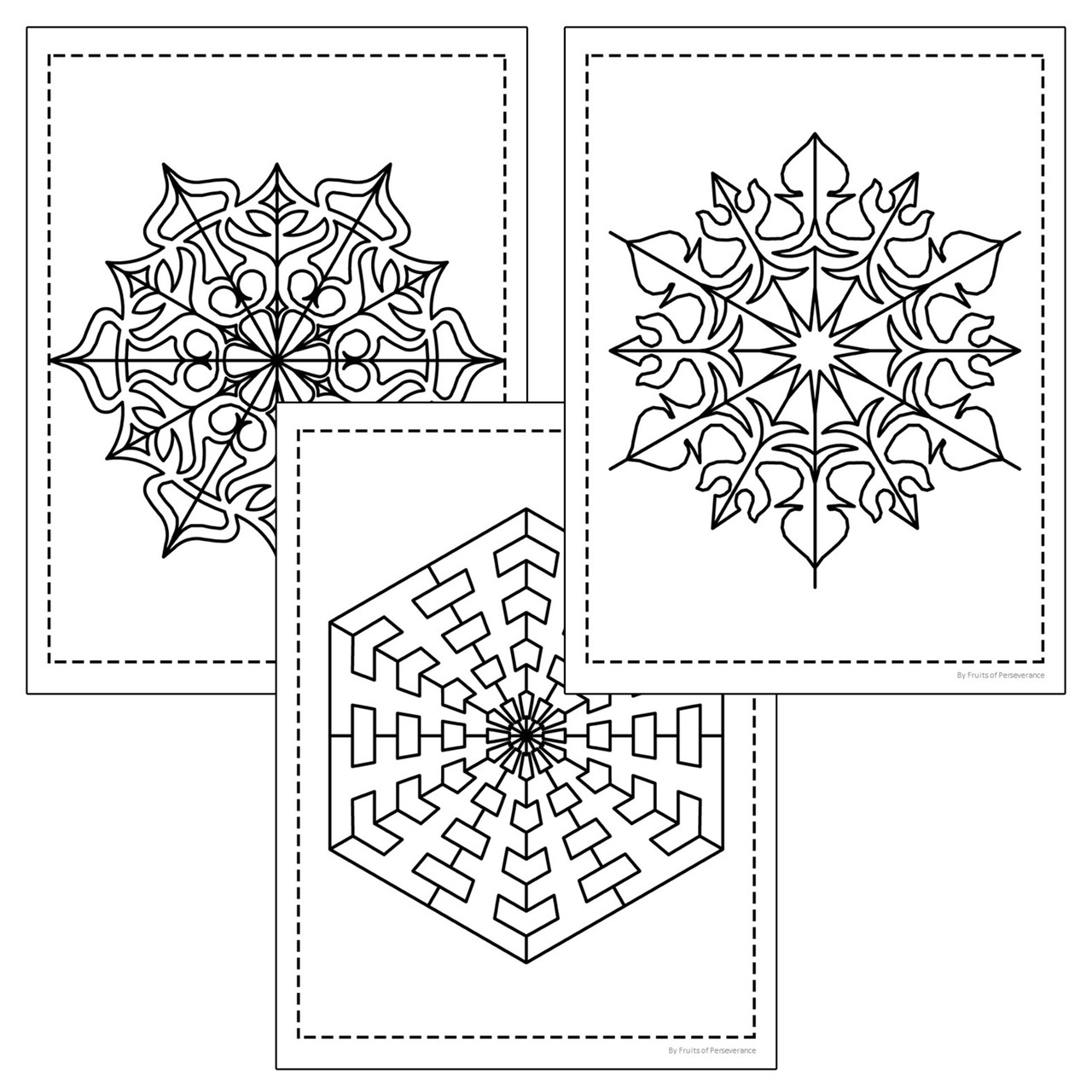 Winter snowflakes mandala coloring pages fun middle school activity