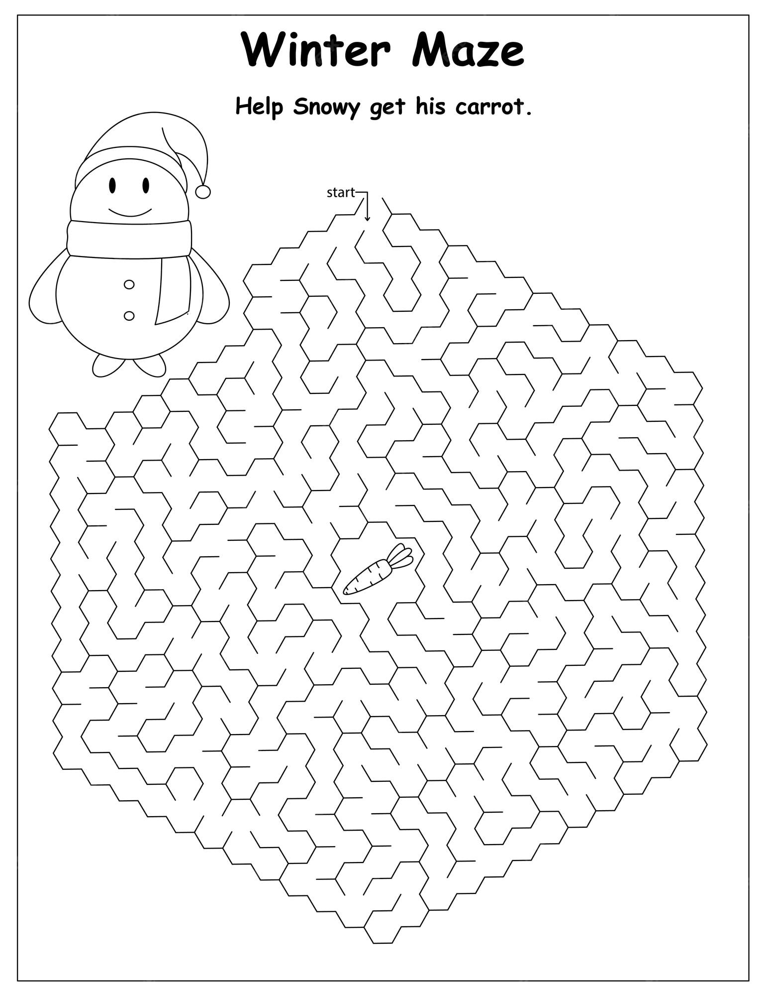 Premium vector winter activities for children christmas worksheet for kids i spy pages winter maze pages hidden