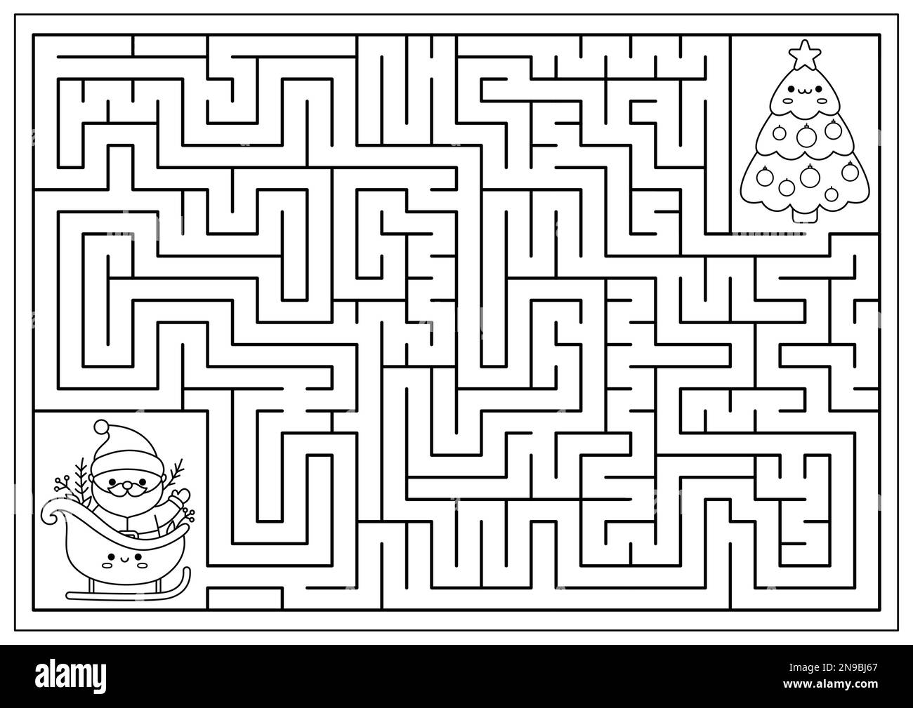 Christmas tree maze stock vector images