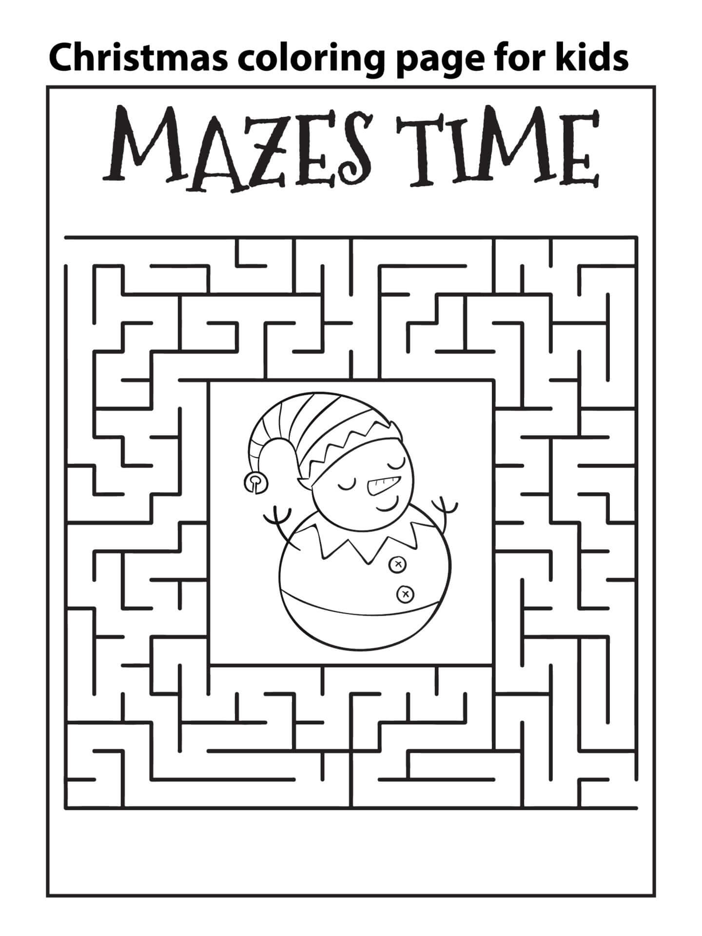 Christmas mazes coloring pages â cristina is painting