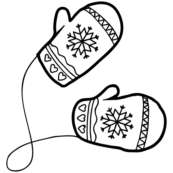 Winter mittens craft stamp