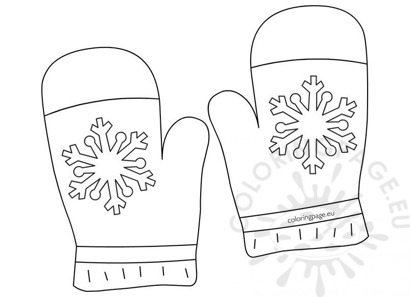 Winter clothing coloring page gloves coloring page