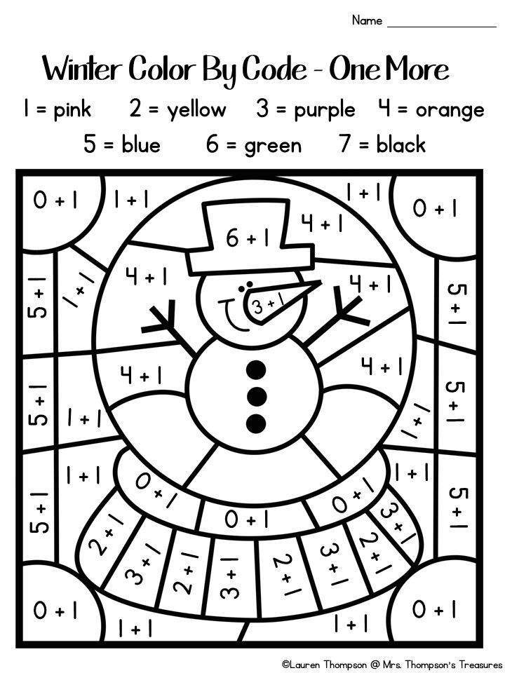 Winter color by code activities